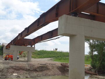 Ancora 14 settimane per il nuovo ponte sul fiume Idice lungo la SP38 Cardinala a Campotto